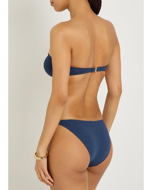 Melissa Odabash Blue Alba Pleated Bikini Top