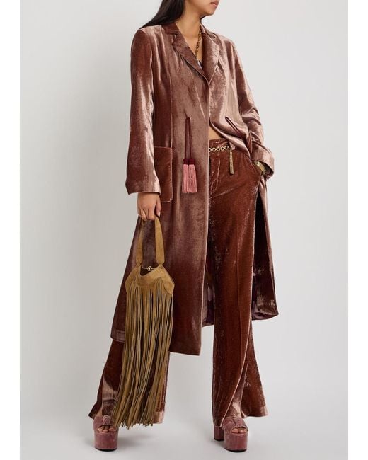 LaDoubleJ Brown Duster Tassel Velvet Coat