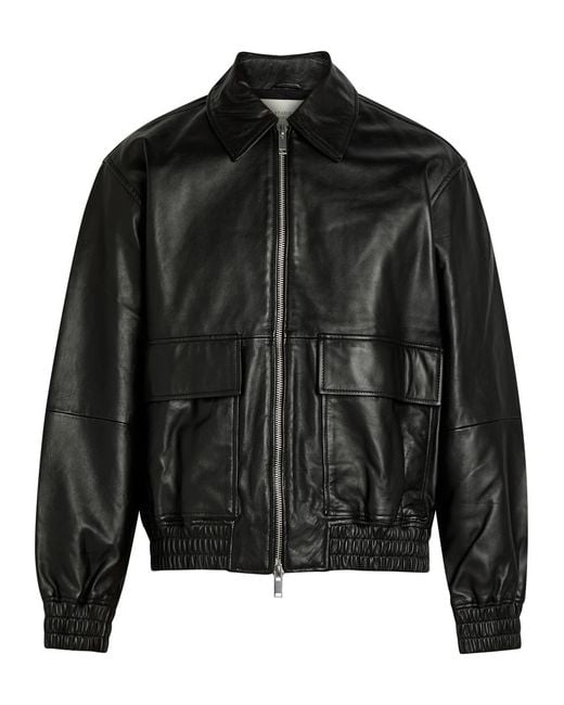 Studio Nicholson Black Piston Leather Jacket for men