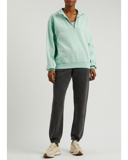 COLORFUL STANDARD Green Half-Zip Cotton Sweatshirt