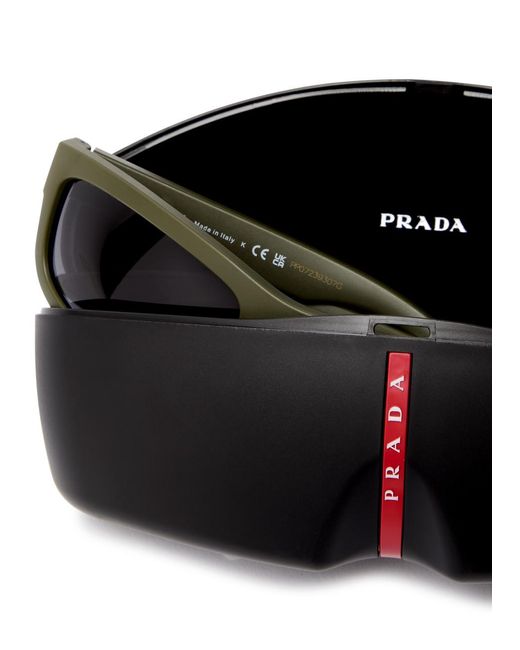 Prada Linea Rossa Green D-Frame Sunglasses