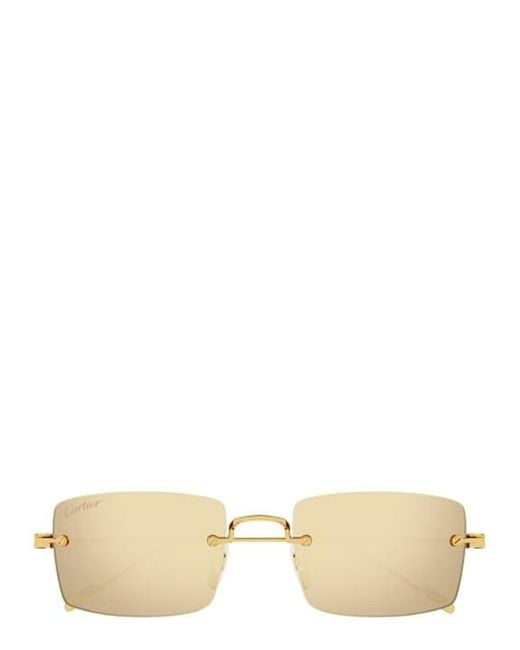 Cartier Natural Precious 18Ct Rectangle-Frame Sunglasses