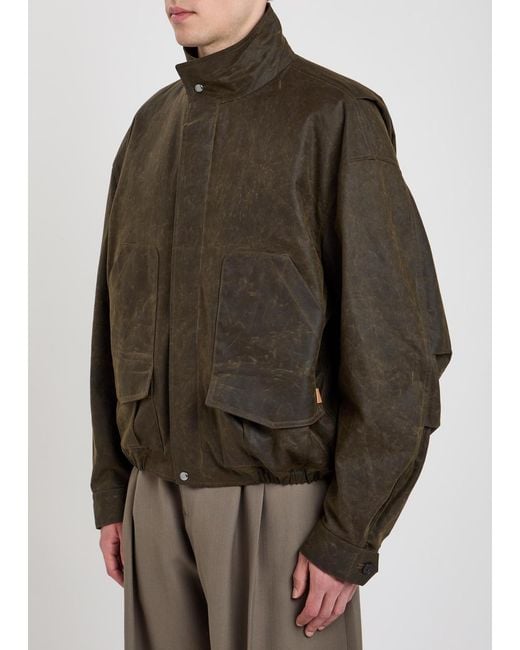 Calvin Klein Green Donald Patch-Pocket Waxed Cotton Jacket for men