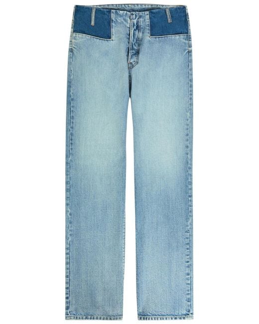 Maison Margiela Blue Straight-Leg Washed Denim Trousers for men
