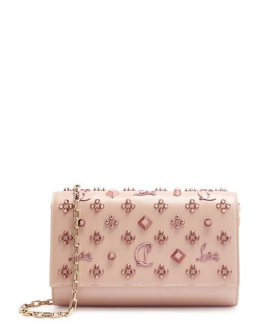 Christian Louboutin Pink Paloma Embellished Leather Clutch