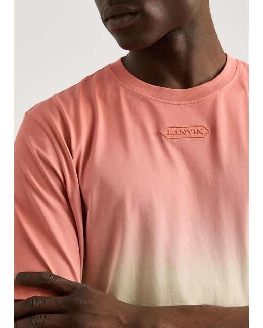 Lanvin Pink Dégradé Cotton T-Shirt for men
