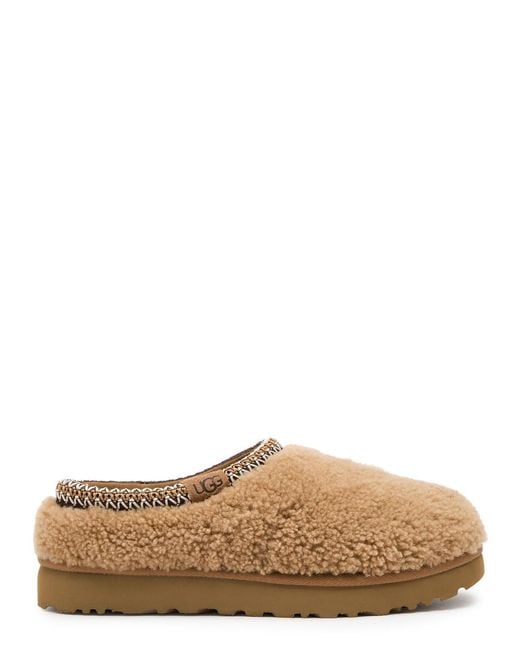 Ugg Brown Tasman Maxi Curly Shearling Flatform Slippers