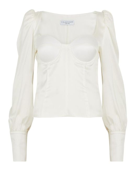 Violante Nessi White Morandi Stretch-silk Top