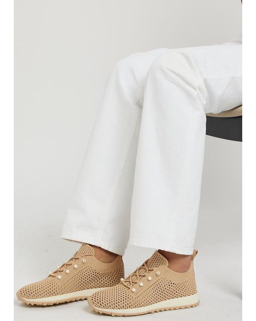 Jimmy Choo Natural Veles Mesh-Knit Sneakers