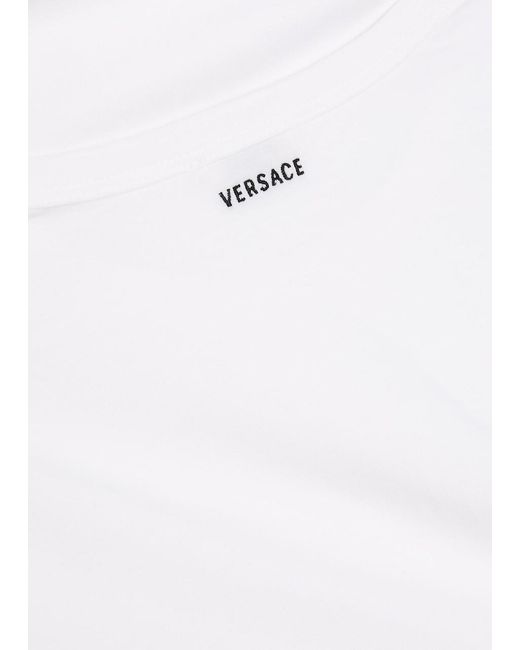 Versace White Stretch-Cotton T-Shirt for men