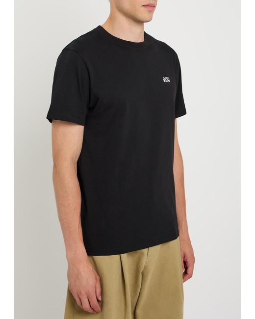 Loewe Black Logo-Embroidered Cotton T-Shirt for men