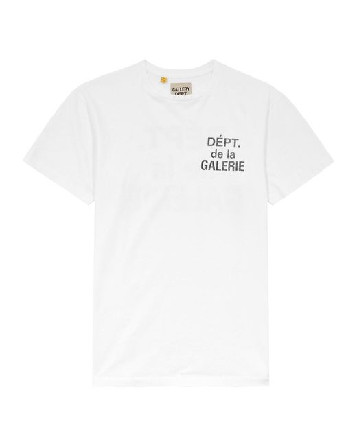 GALLERY DEPT. White Logo-Print Cotton T-Shirt for men