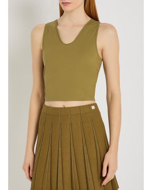 Spense Green Cosmic Form Cropped Tank Top