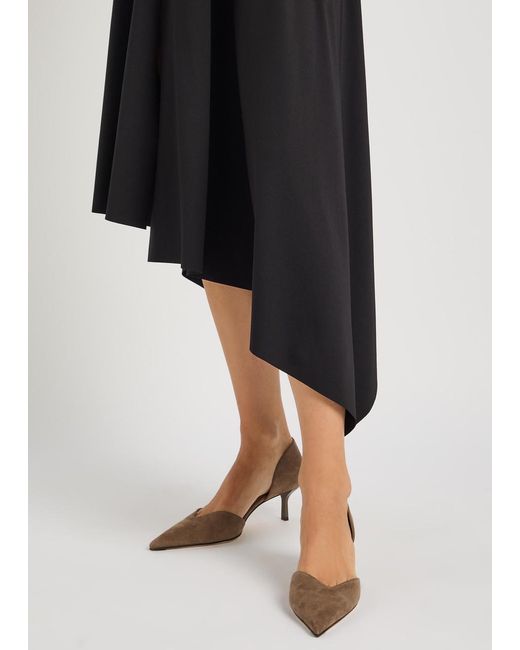 Victoria Beckham Brown Victoria Angle D'Orsay 55 Suede Pumps