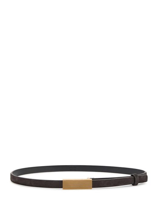 Khaite Brown Empire Suede Belt