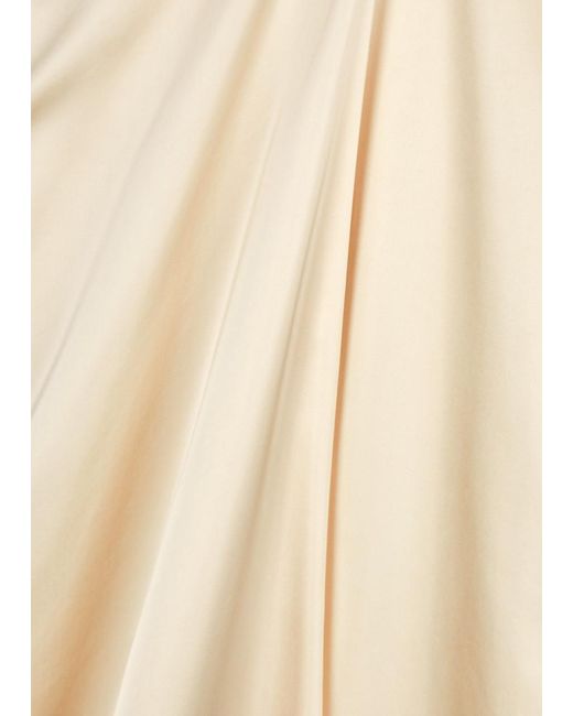 Jil Sander White Puff-sleeve Satin Maxi Dress