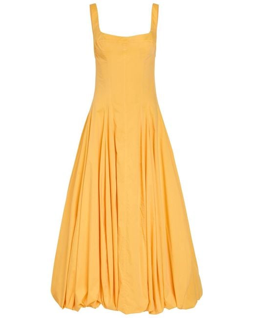 Jonathan Simkhai Yellow Hally Cotton-Blend Poplin Midi Dress