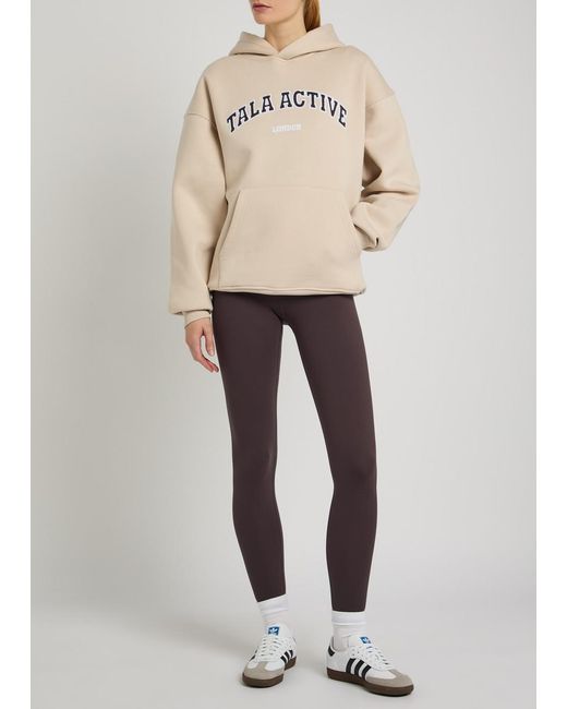Tala Natural Logo-Embroidered Hooded Cotton-Blend Sweatshirt