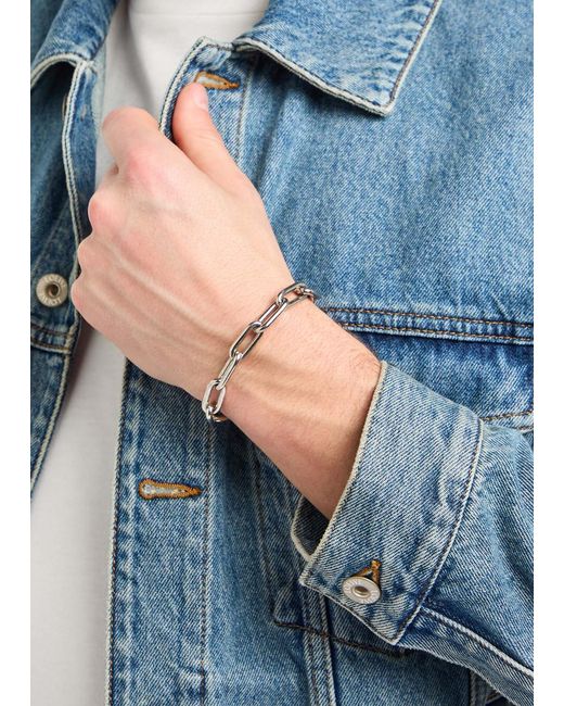 Saint Laurent Metallic Argent Chain Bracelet for men