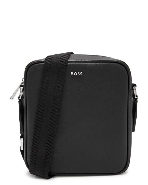 Boss Black Northon Logo Saffiano Leather Cross-Body Bag for men