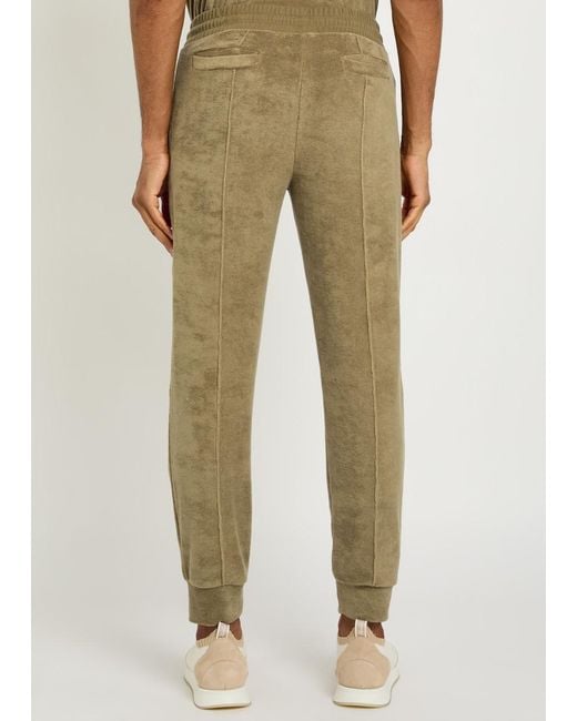 Aurélien Natural Pintuck Tapered-Leg Terry Sweatpants for men
