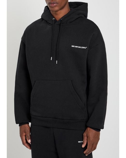 MKI Miyuki-Zoku Black Uniform Hooded Cotton-Blend Sweatshirt for men