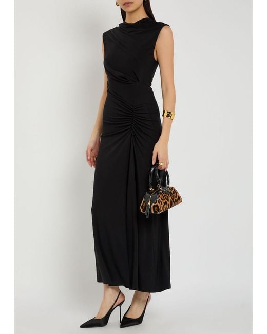 Jonathan Simkhai Black Acacia Draped Jersey Maxi Dress