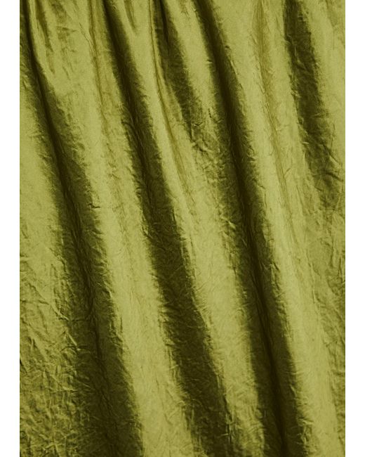 Vince Green Crinkled Satin Midi Slip Dress