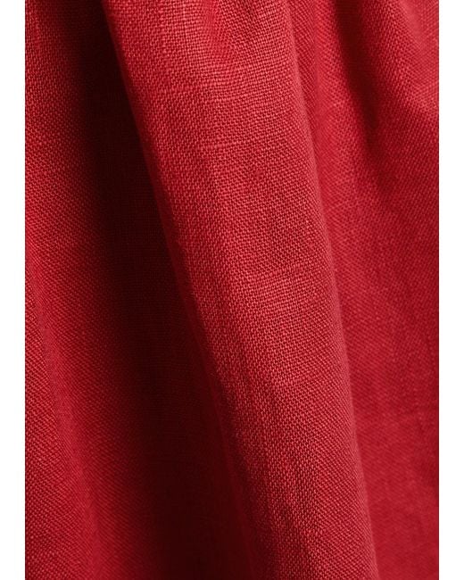 Faithfull The Brand Red Uma Linen Mini Dress