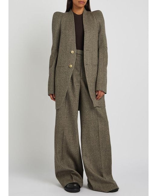 Rick Owens Green Metro Structured Wool Jacket