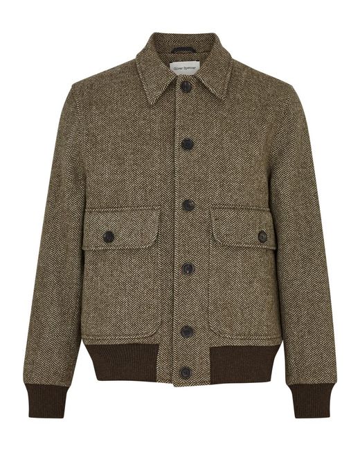 Oliver Spencer Green Wool Bomber Jacket for men