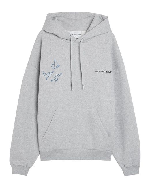 MKI Miyuki-Zoku Gray Flight Hooded Cotton-Blend Sweatshirt for men