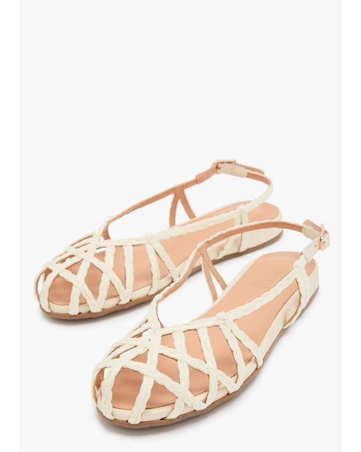 Ancient Greek Sandals White Kardia Raffia Sandals