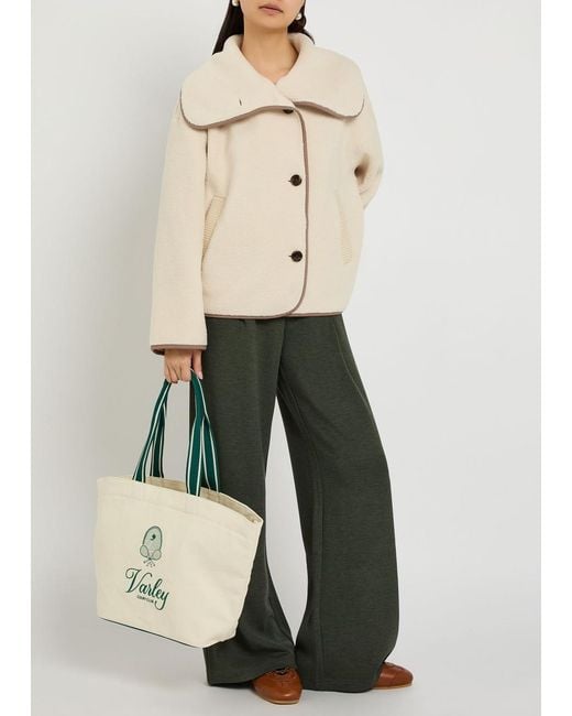 Varley Natural Romane Contrasting-Trim Sherpa Jacket