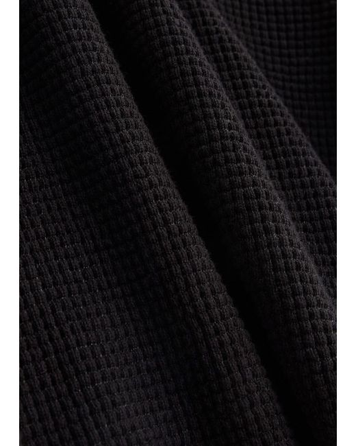 Percival Black Cassette Waffle-Knit Cotton Polo Shirt for men