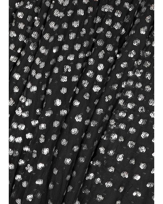 Needle & Thread Black Grace Sequin-embellished Tulle Mini Dress