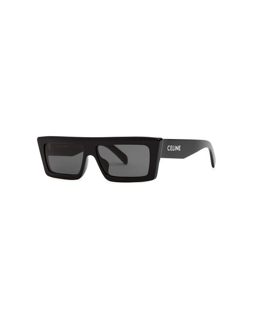 Céline Black D-Frame Sunglasses, Dark Lenses, Designer-Stamped Arms, 100% Uv Protection