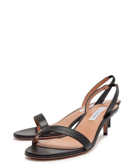 Aquazzura Black So Nude 50 Leather Sandals