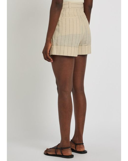 Rag & Bone Natural Neila Pinstriped Woven Shorts
