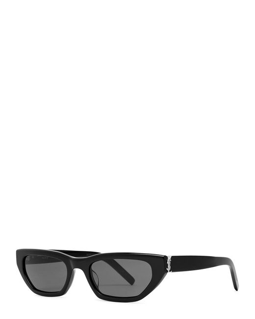 Saint Laurent Black Slm126 Narrow Cat-eye Sunglasses