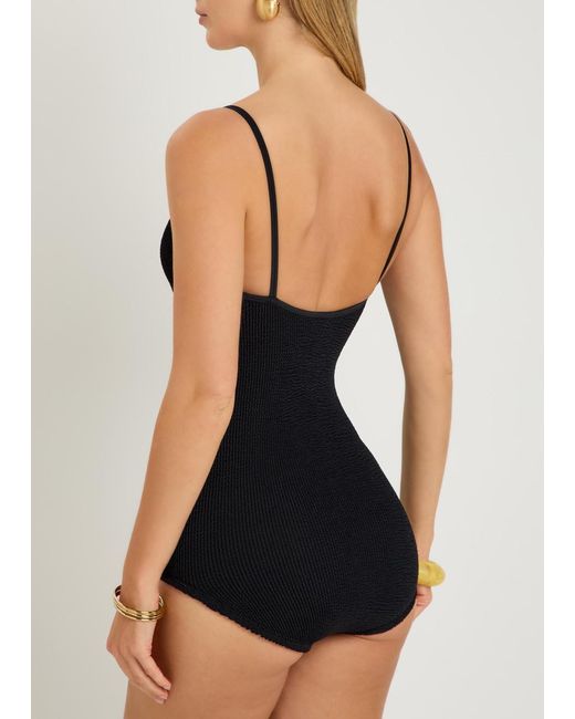 Hunza G Black Coverage Pamela Crinkle Swimsuit