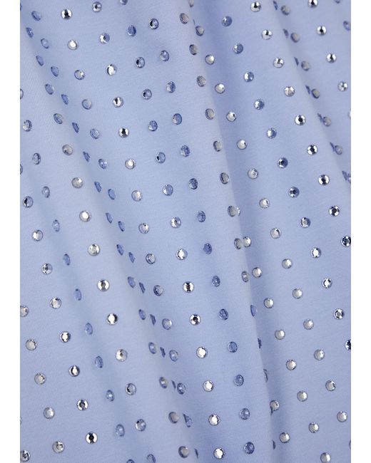 Marina Rinaldi Blue Garabba Embellished Stretch-cotton T-shirt