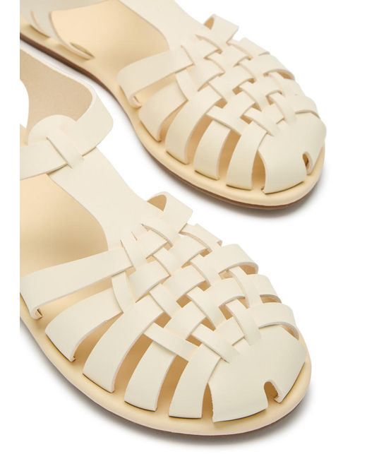 Ancient Greek Sandals Natural Karina Woven Leather Sandals