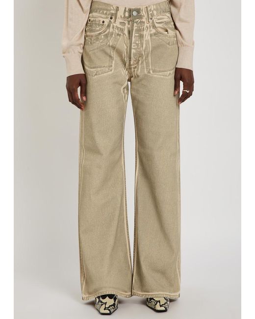 Acne Natural Two-Toned Wide-Leg Jeans