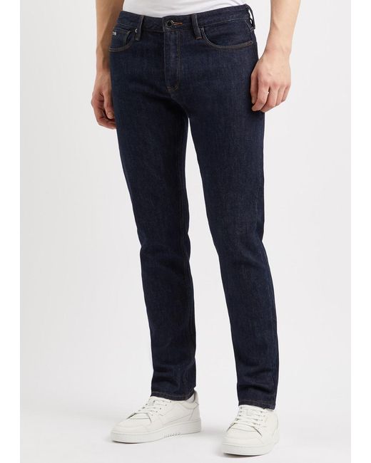 Emporio Armani Blue Slim-leg Jeans for men