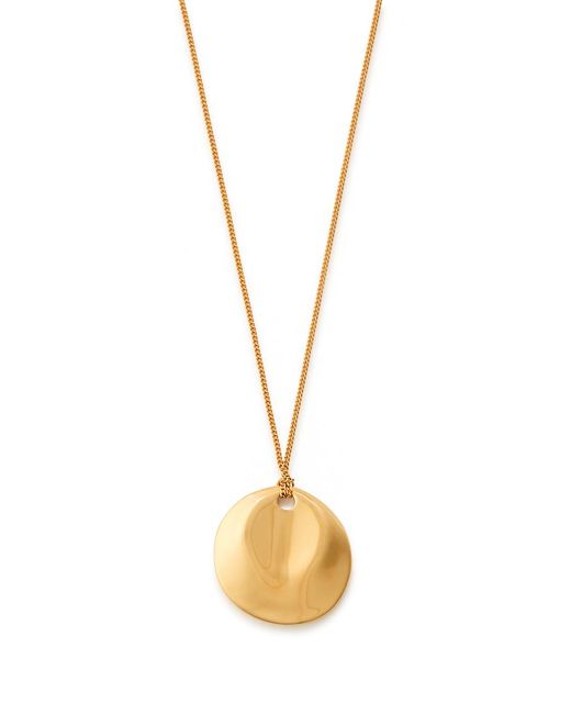 Nina Gordon Metallic Dented Medallion 14Kt Vermeil Necklace
