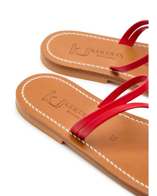K. Jacques Red Actium Leather Sandals