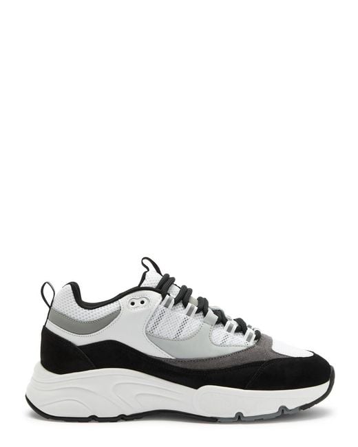 Cleens White Aero Runner Panelled Mesh Sneakers for men