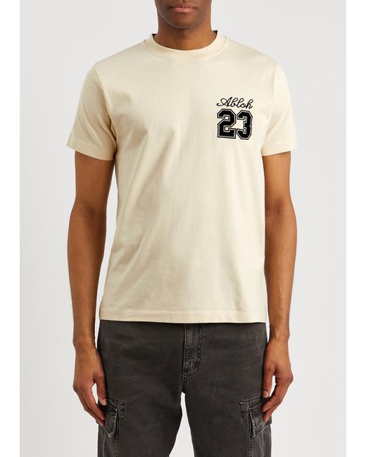 Off-White c/o Virgil Abloh White 23 Logo-embroidered Cotton T-shirt for men