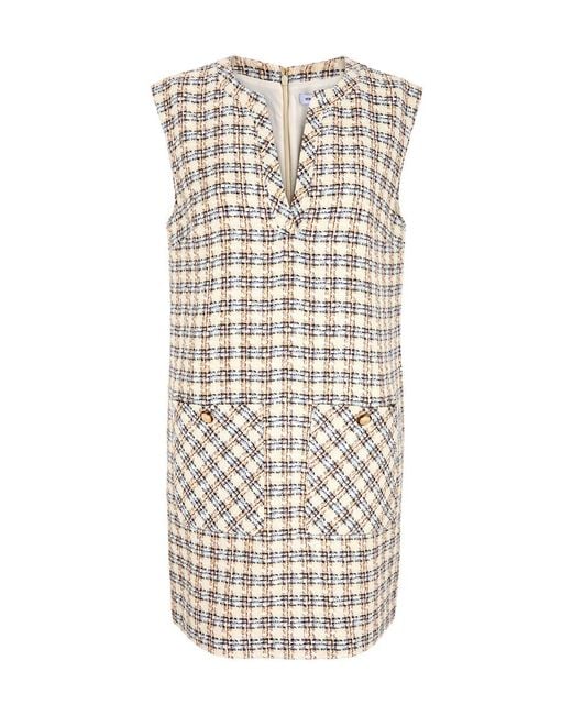 Veronica Beard White Nomi Checked Tweed Mini Dress